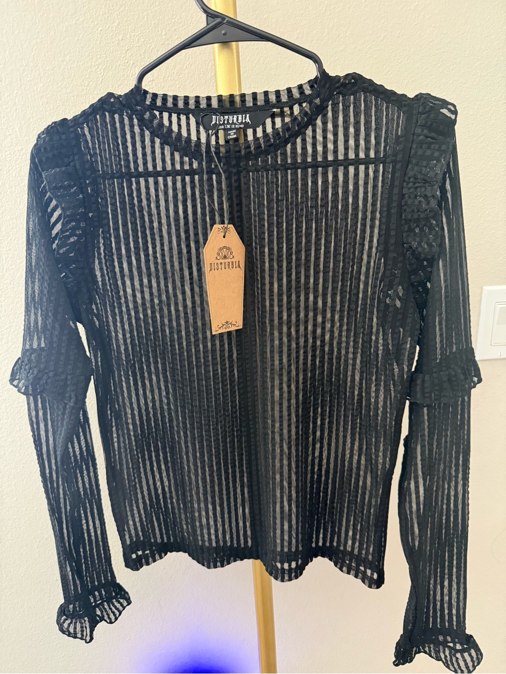 Disturbia Mourning Ruffle Top - Picture 7 of 11